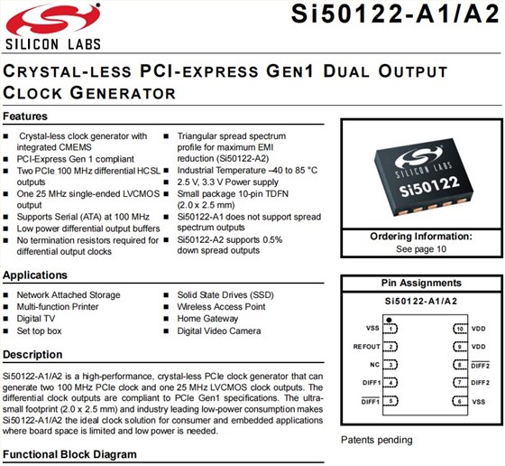 Si50122-A1，Si50122-A2-1