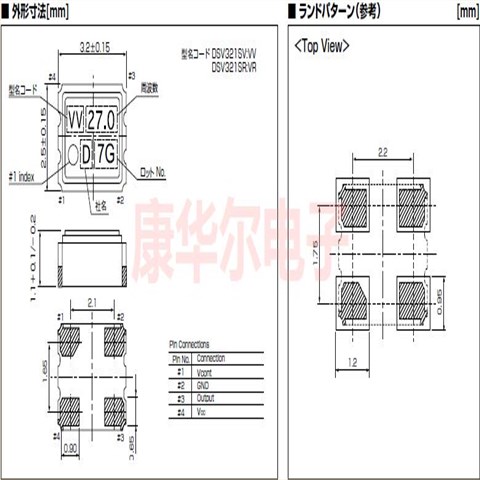 DSV321SV晶振,大真空VCXO振荡器,1XVD030240VA,3225四脚贴片