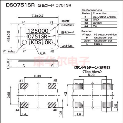 1XSR012582AB,日本KDS晶振,DSO751SRAB蓝牙耳机晶振