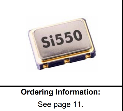 思佳讯VCXO差分振荡器,Si550智能穿戴晶振,550AE600M000DGR