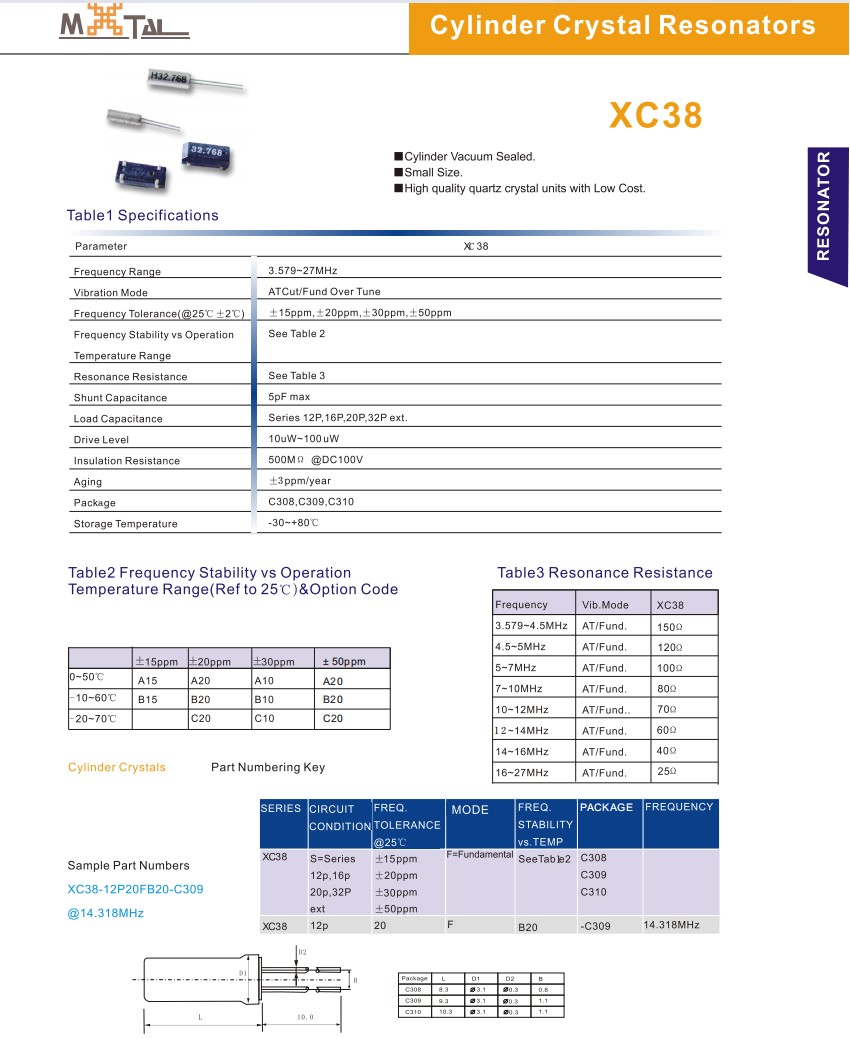 XC38规格